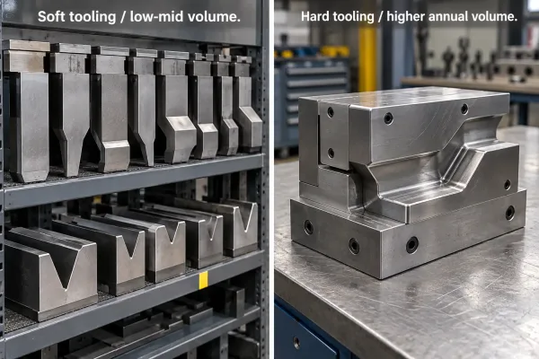 Soft tooling versus hard tooling for sheet metal parts